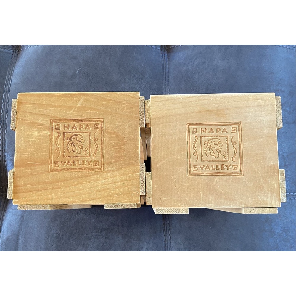 2-Napa Valley Wooden CD/DVD Storage Crates Hold 21 Discs Each Media Cases READ